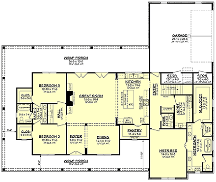 House Plan 56717 First Level Plan