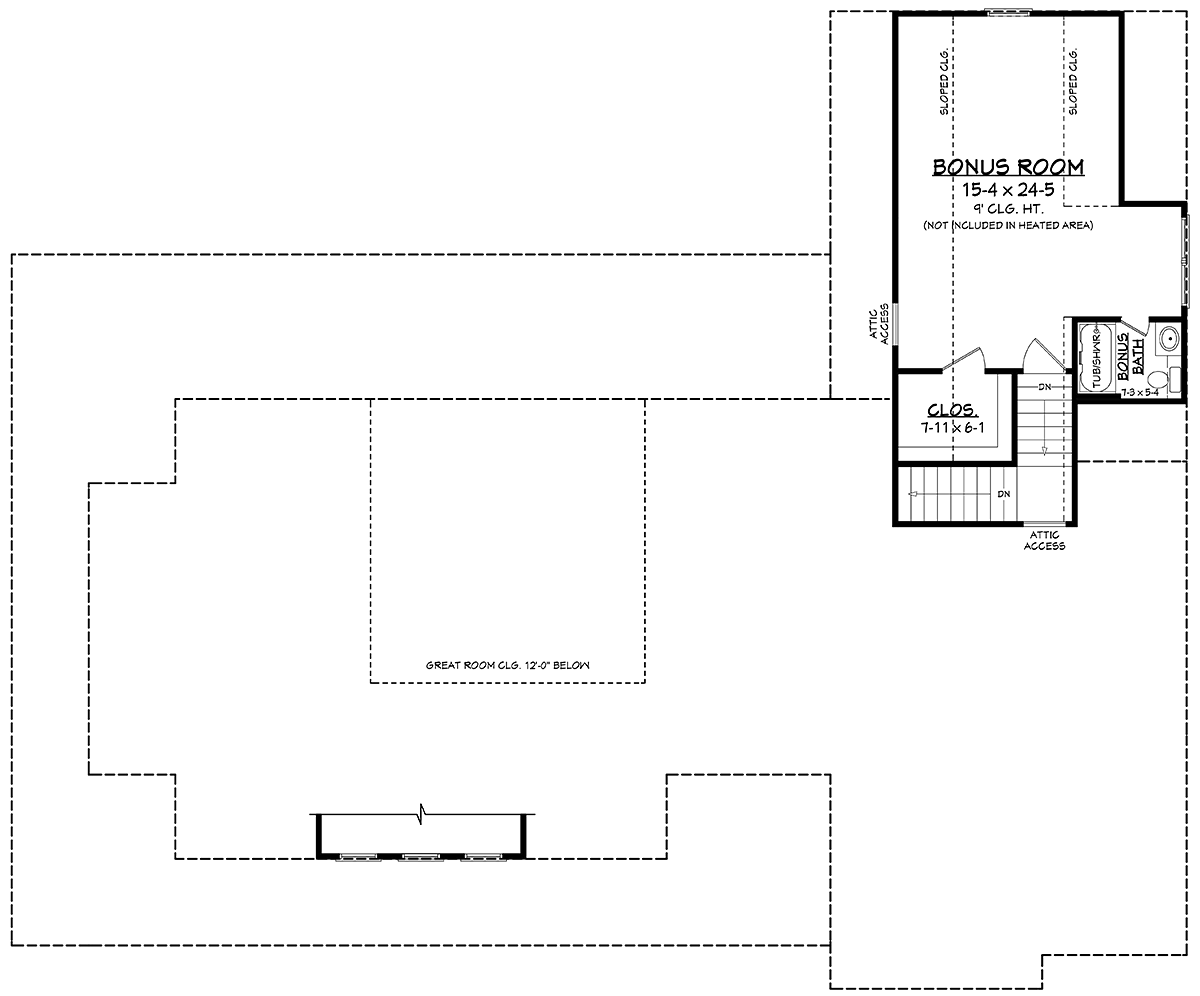 Country Craftsman Farmhouse Level Two of Plan 56717