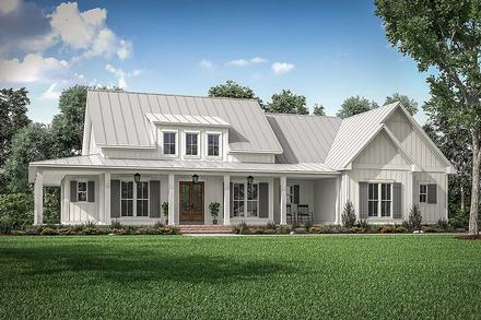 Country Craftsman Farmhouse Elevation of Plan 56717