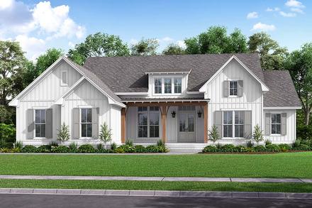 Country Craftsman Farmhouse One-Story Traditional Elevation of Plan 56720