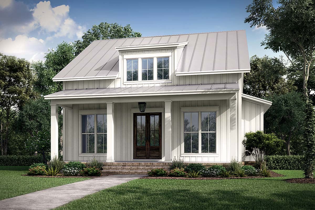 Cottage, Country, Farmhouse Plan with 1257 Sq. Ft., 2 Bedrooms, 2 Bathrooms Elevation