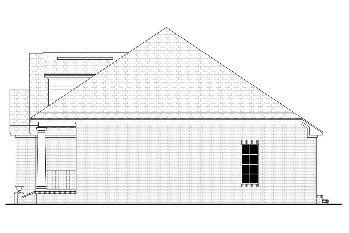Acadian, Colonial, French Country, Southern Plan with 1500 Sq. Ft., 3 Bedrooms, 2 Bathrooms, 2 Car Garage Picture 2