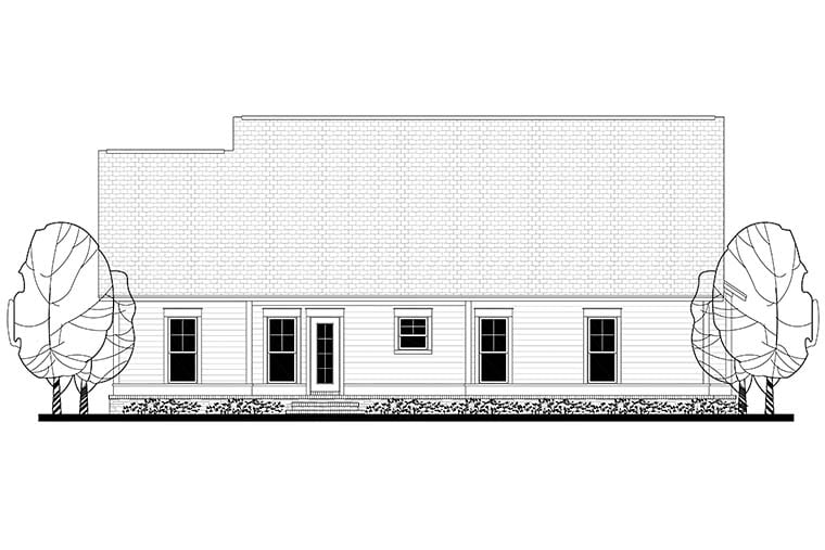 Cottage Country Craftsman Traditional Rear Elevation of Plan 56901