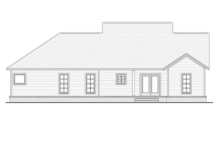 Cottage Country Craftsman Traditional Rear Elevation of Plan 56902