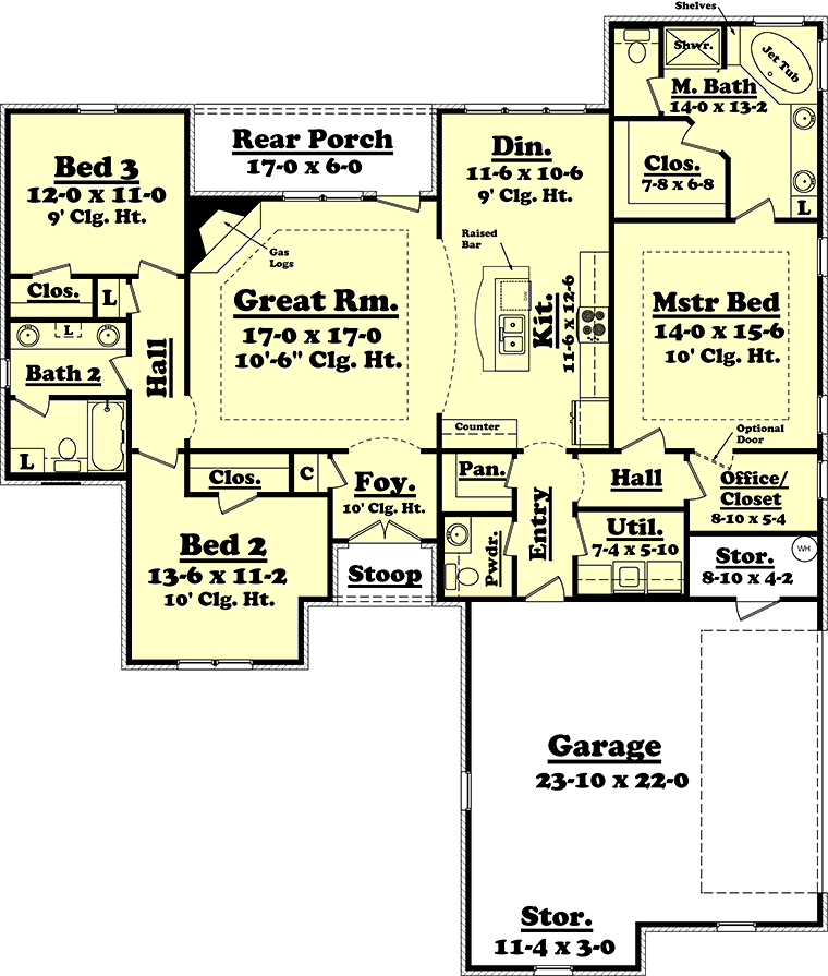 House Plan 56904 Level One
