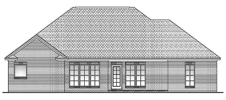 Country French Country Rear Elevation of Plan 56904