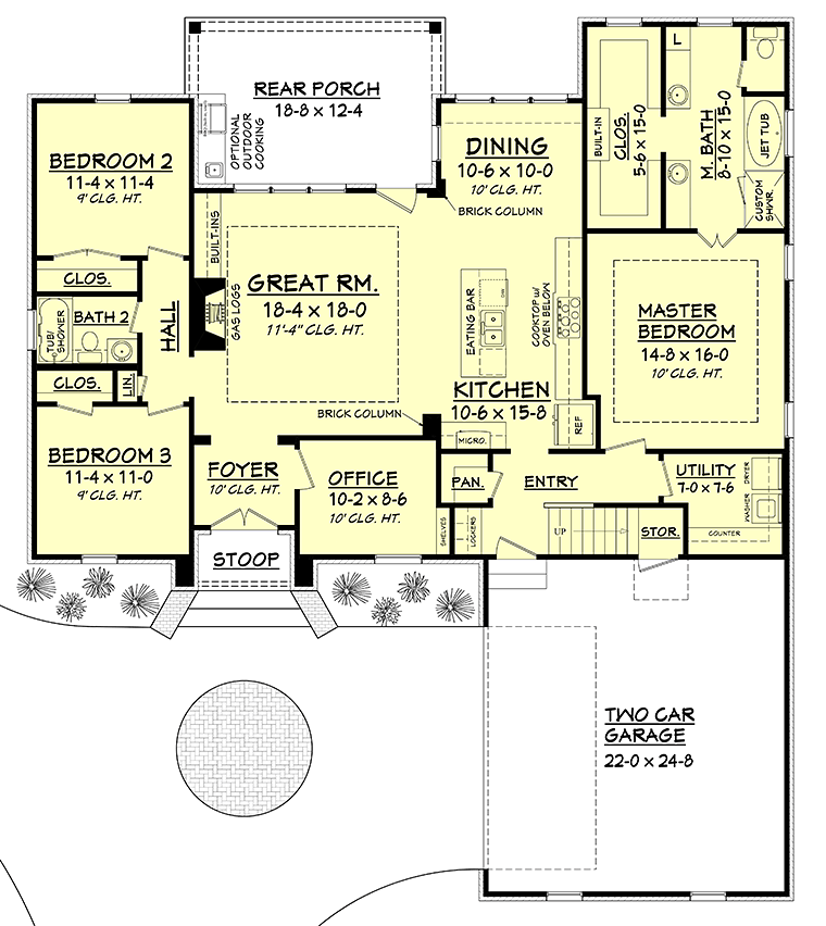 Country French Country Southern Level One of Plan 56907