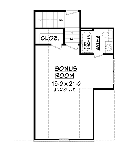 House Plan 56907 Second Level Plan