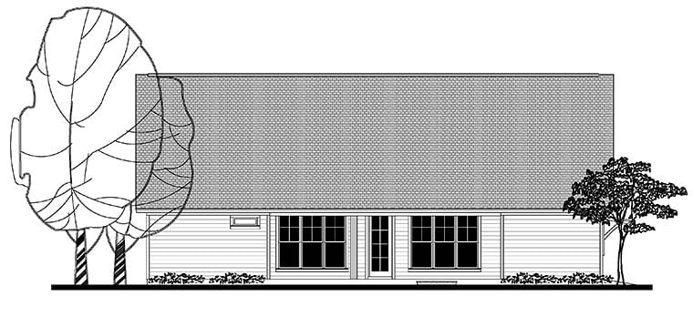 Country Craftsman Southern Traditional Rear Elevation of Plan 56910