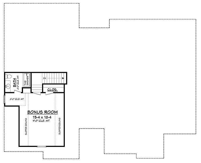 Country Craftsman New American Style Southern Traditional Level Two of Plan 56911