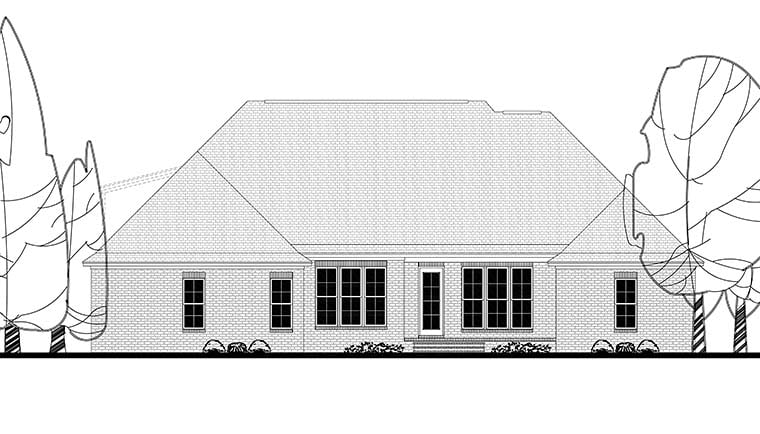 Country French Country Rear Elevation of Plan 56915