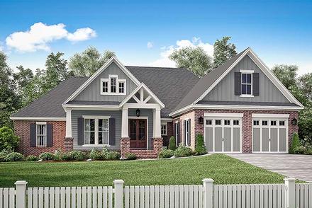 Country, Craftsman, Traditional House Plan 56917 with 4 Beds, 3 Baths, 2 Car Garage