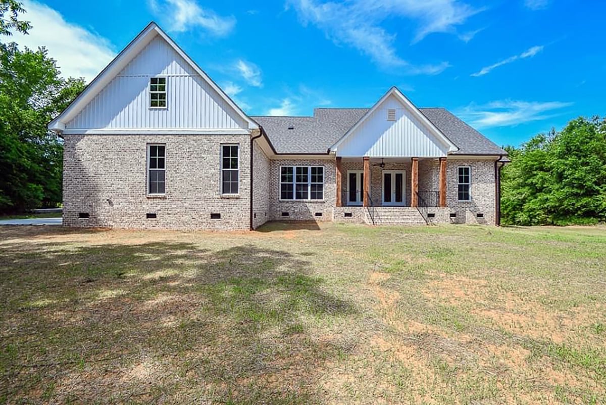 Country Farmhouse Southern Traditional Rear Elevation of Plan 56920