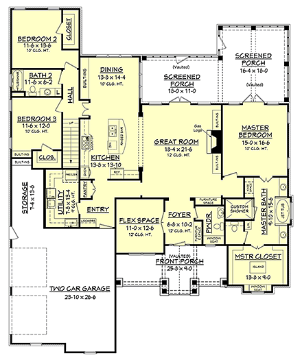 House Plan 56922 First Level Plan