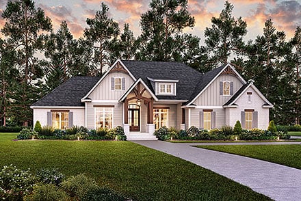 Country, Craftsman, Traditional House Plan 56924 with 4 Beds, 3 Baths, 2 Car Garage