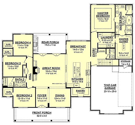 House Plan 56925 First Level Plan