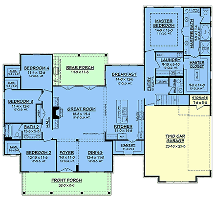 House Plan 56925 First Level Plan