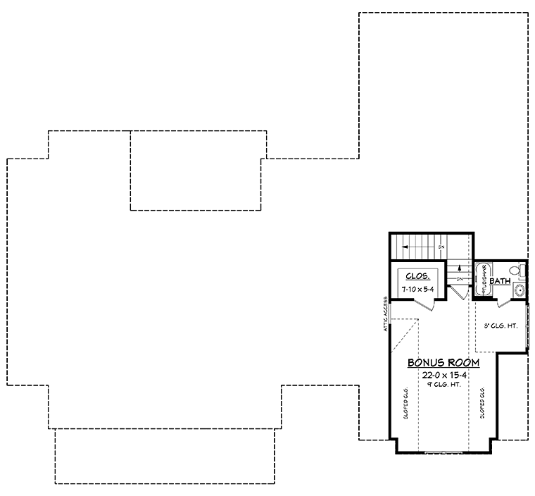 Country Farmhouse Southern Level Two of Plan 56925