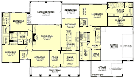 House Plan 56928 First Level Plan