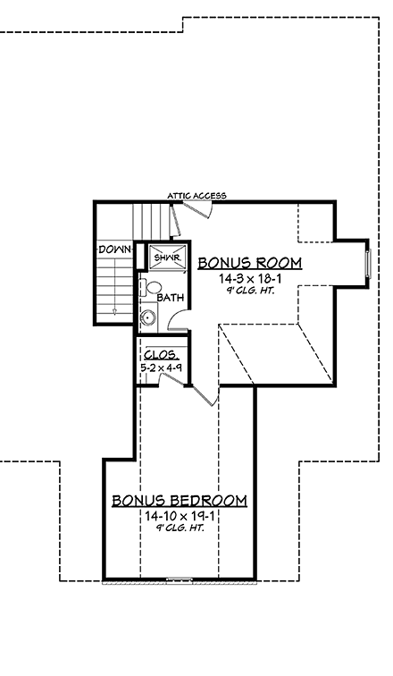 House Plan 56928 Second Level Plan