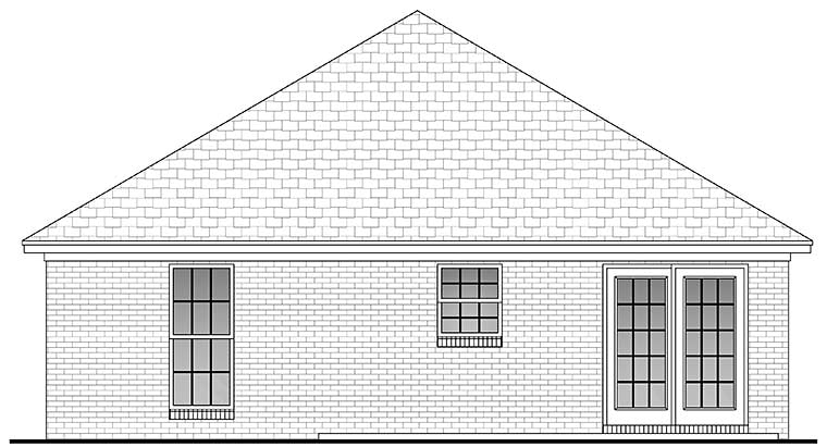 Country Ranch Traditional Rear Elevation of Plan 56930