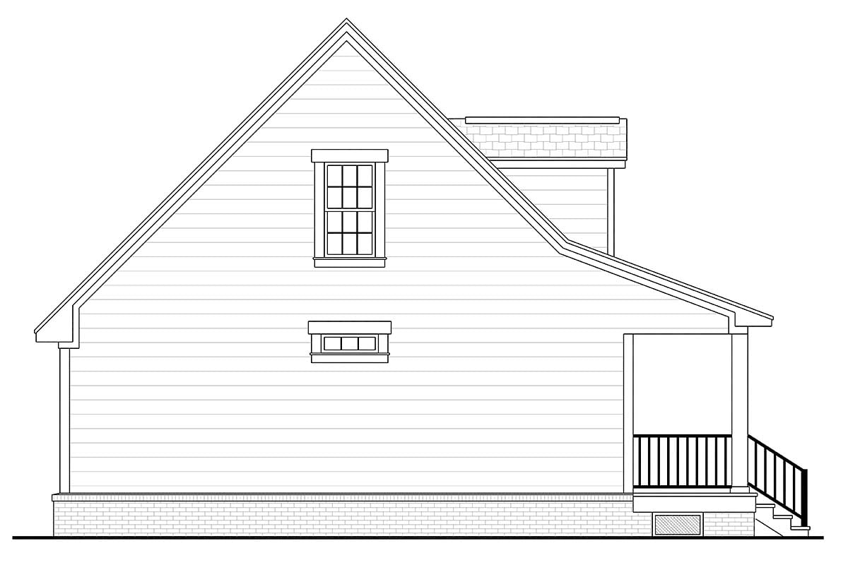 Cabin, Country, New American Style, Southern Plan with 900 Sq. Ft., 2 Bedrooms, 2 Bathrooms, 1 Car Garage Picture 3