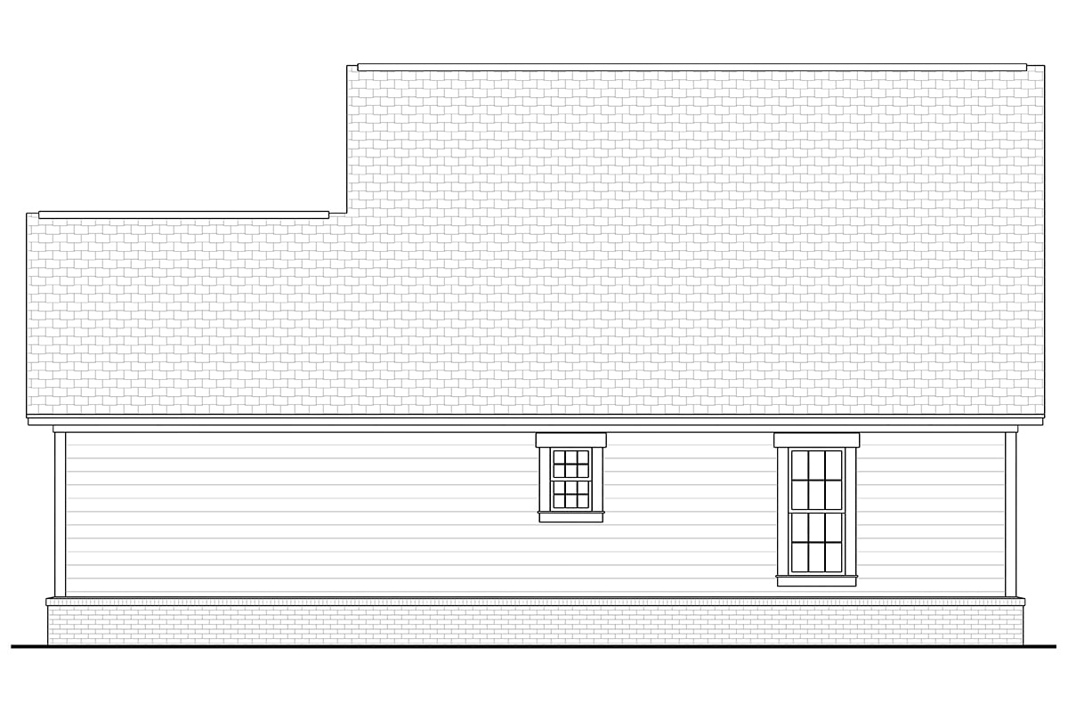 Cabin Country New American Style Southern Rear Elevation of Plan 56932