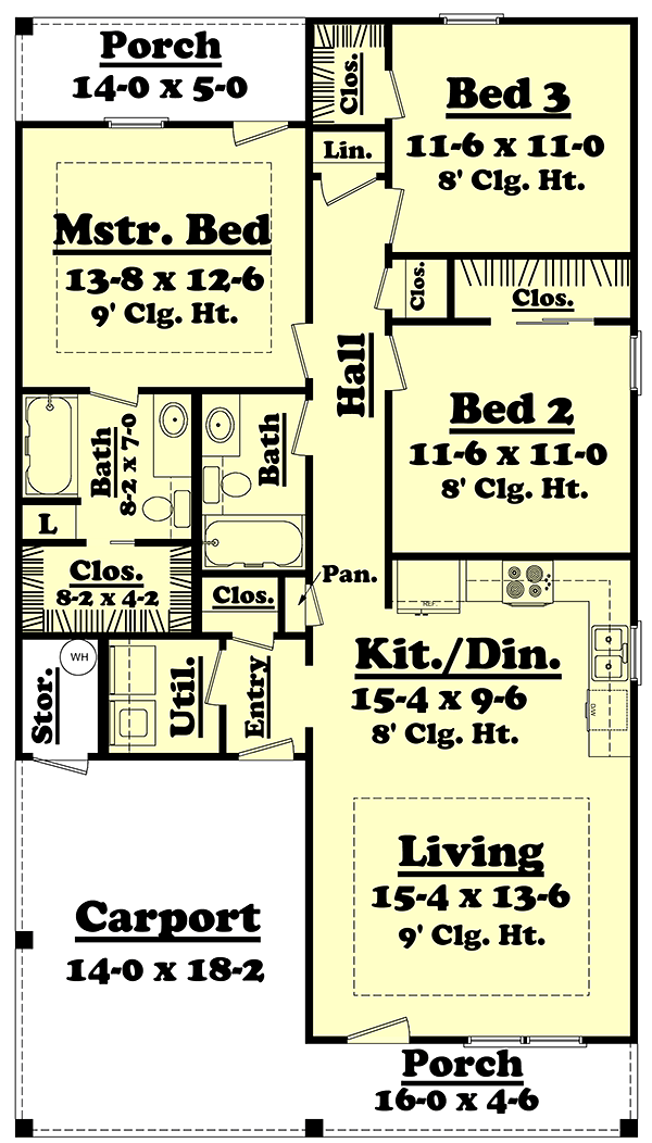 Country Ranch Traditional Level One of Plan 56935