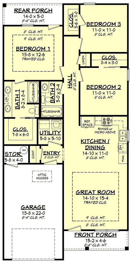 House Plan 56936 First Level Plan