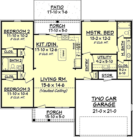 House Plan 56938 First Level Plan