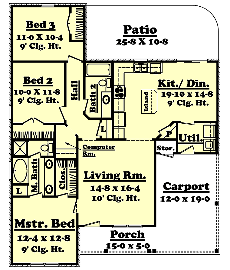 Country Ranch Traditional Level One of Plan 56939