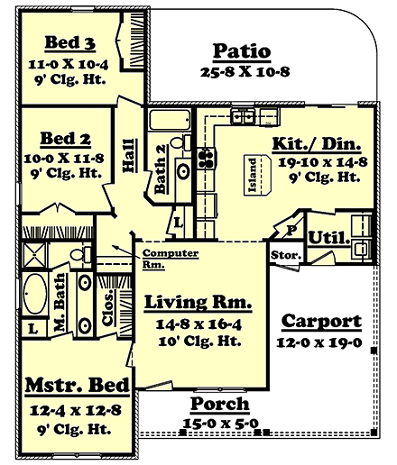 House Plan 56939 First Level Plan
