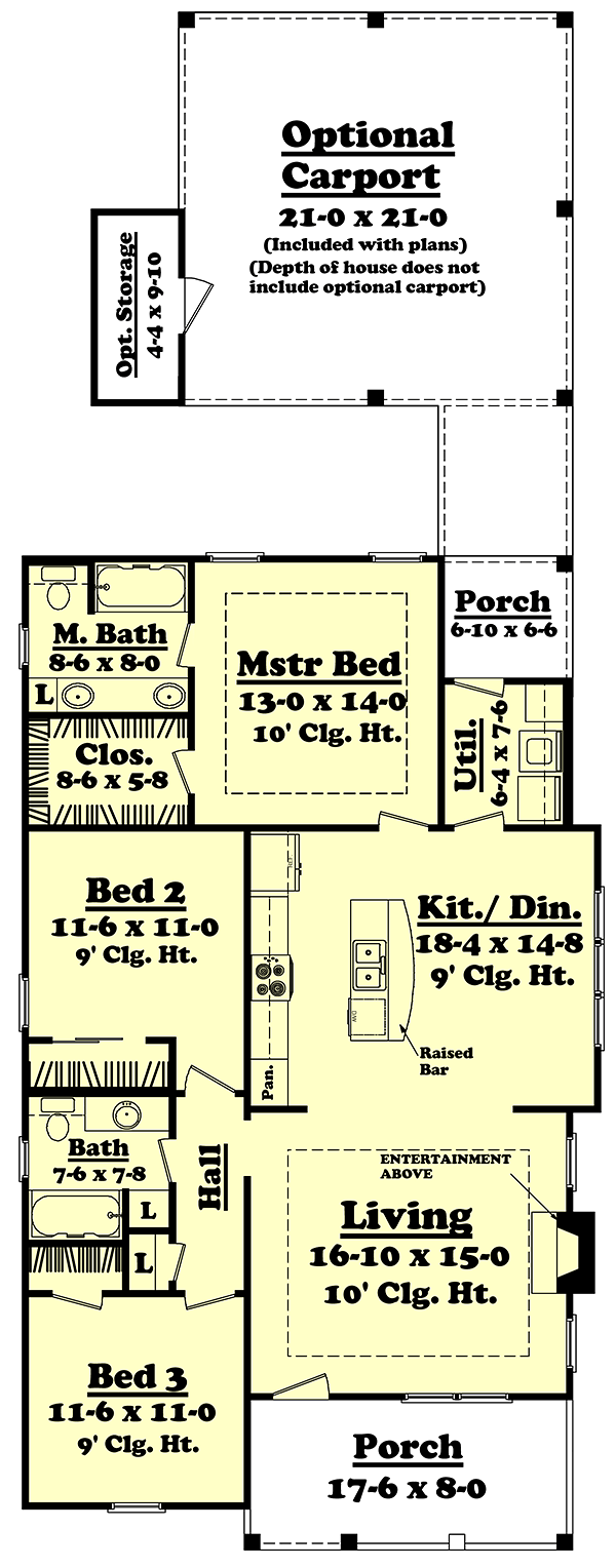 Country Craftsman Traditional Level One of Plan 56940