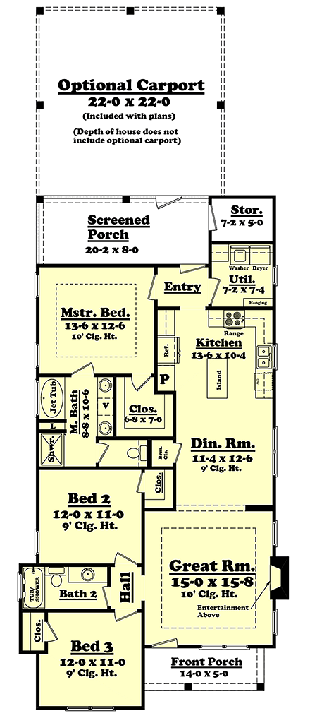 House Plan 56942 First Level Plan