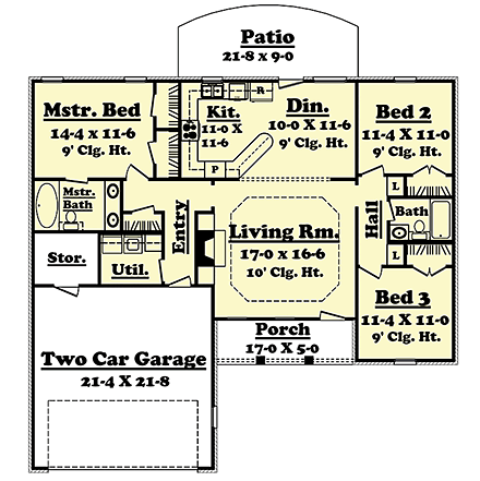 House Plan 56943 First Level Plan