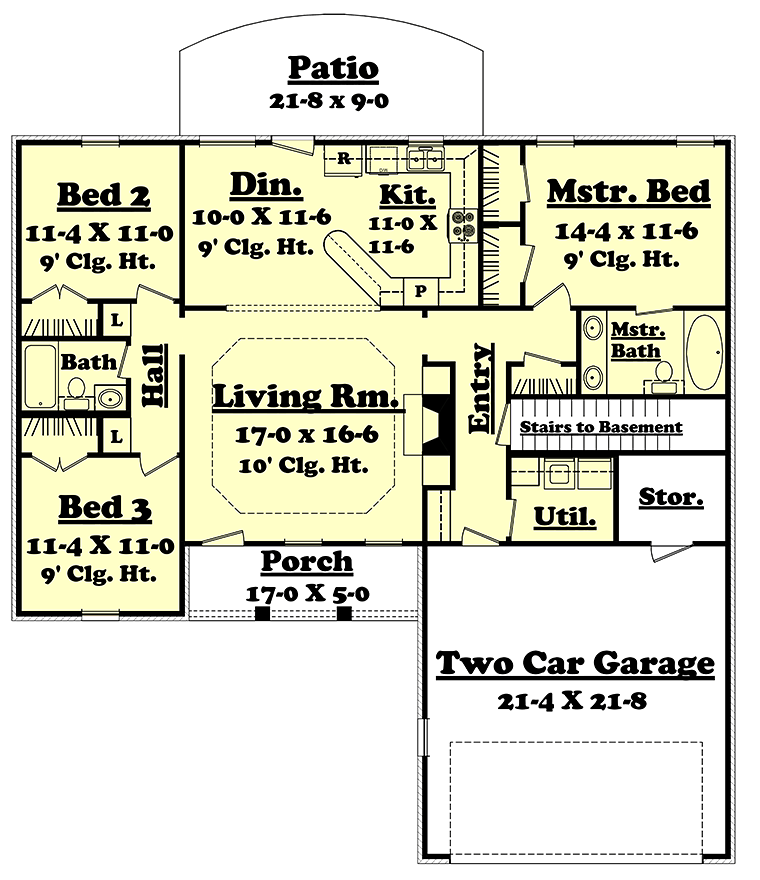 Country Ranch Traditional Alternate Level One of Plan 56944