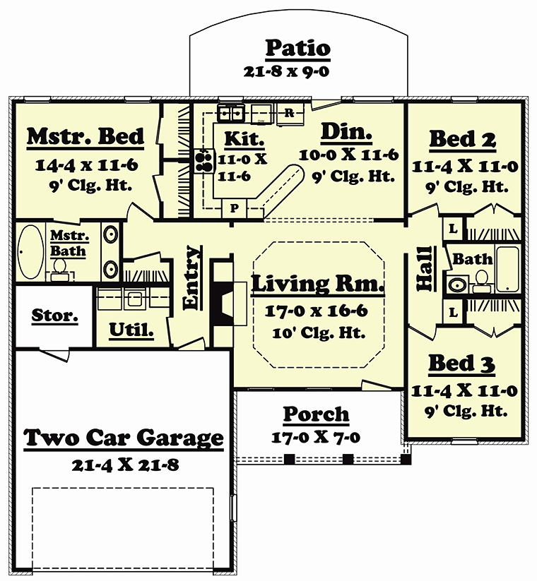 Country Ranch Traditional Level One of Plan 56945