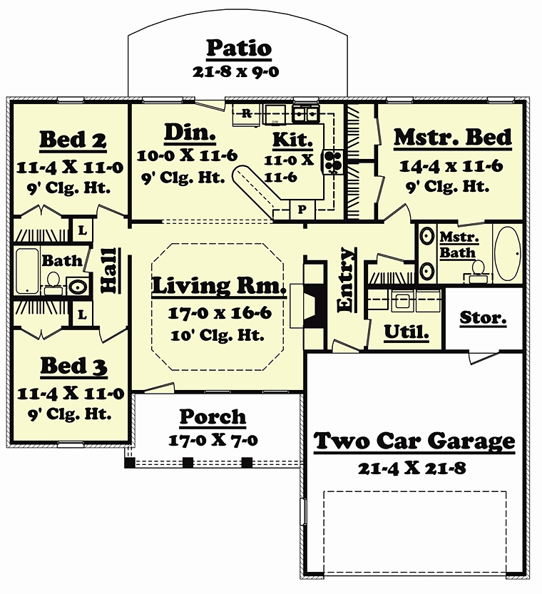 Country Ranch Traditional Level One of Plan 56946