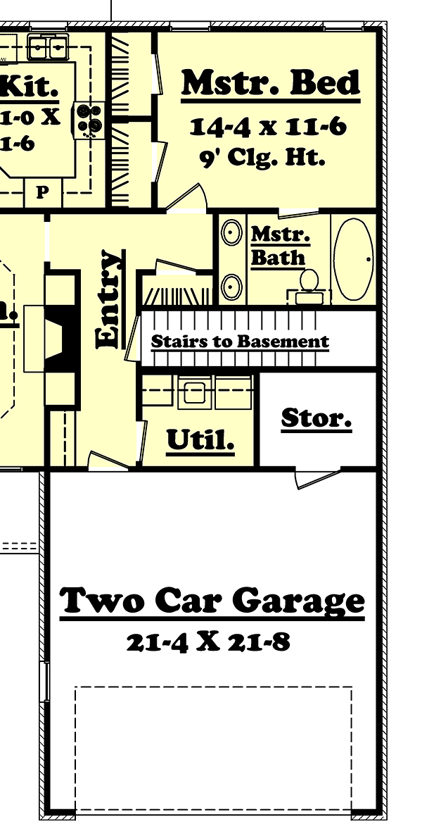 Country Ranch Traditional Alternate Level One of Plan 56946