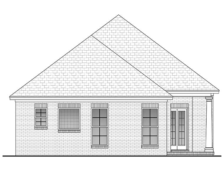 European French Country Rear Elevation of Plan 56947