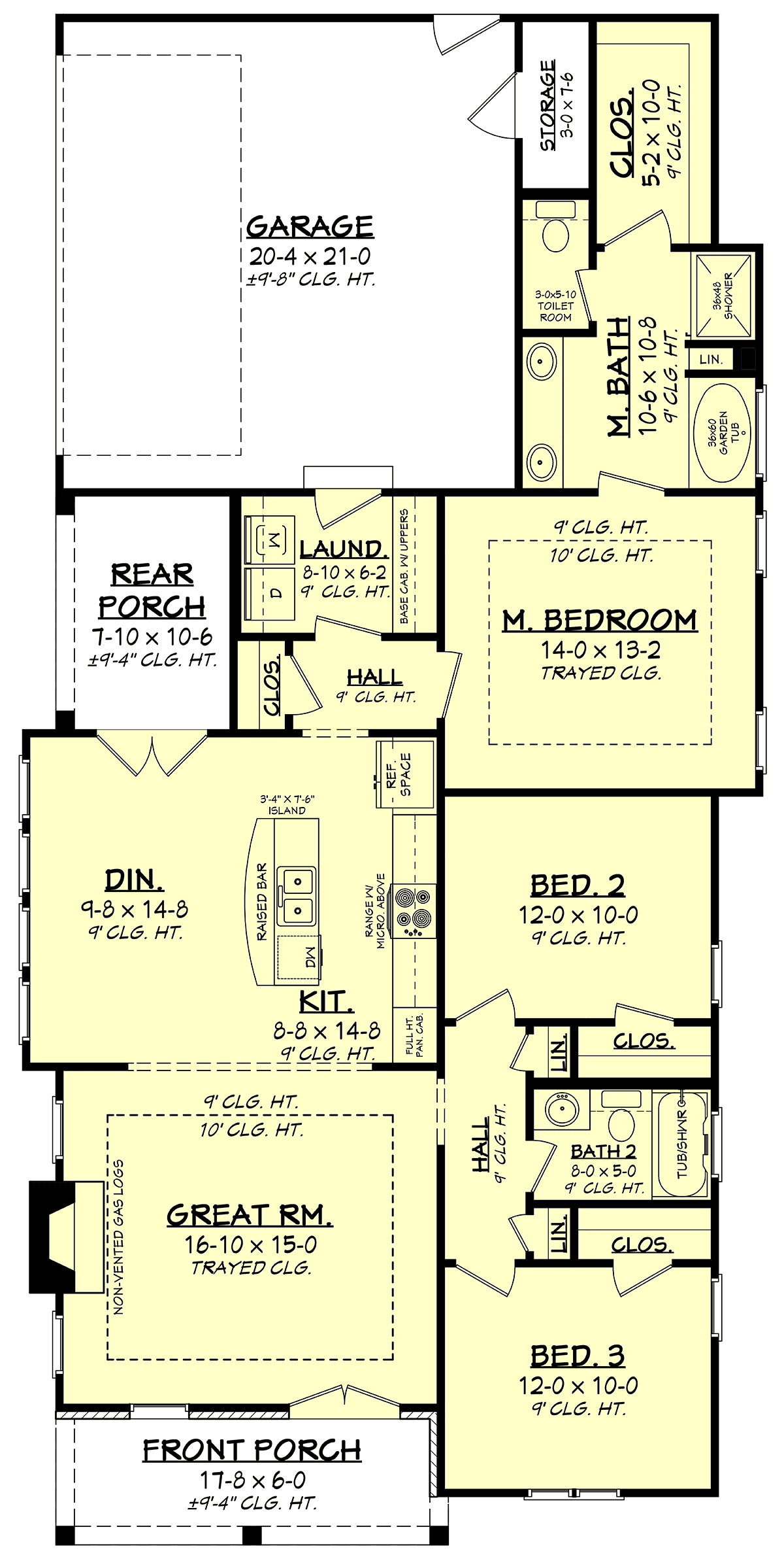 Cottage Country Craftsman Level One of Plan 56948