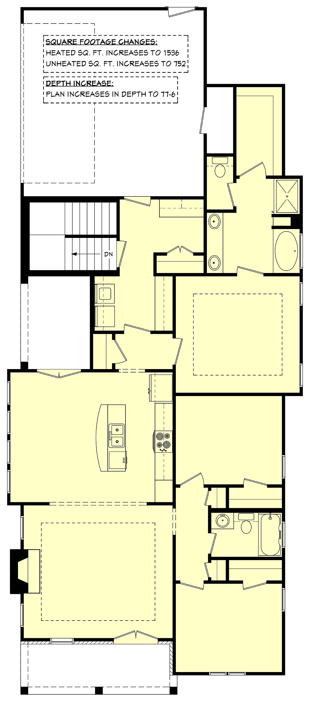 Cottage Country Craftsman Alternate Level One of Plan 56948