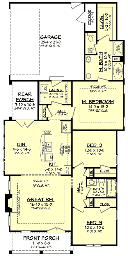 House Plan 56948 First Level Plan