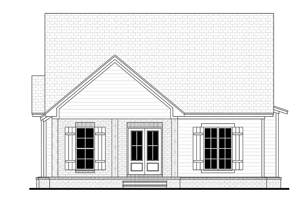 Cottage, Country, Craftsman Plan with 1450 Sq. Ft., 3 Bedrooms, 2 Bathrooms, 2 Car Garage Picture 4