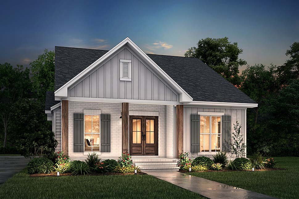 Cottage, Country, Craftsman Plan with 1450 Sq. Ft., 3 Bedrooms, 2 Bathrooms, 2 Car Garage Picture 5
