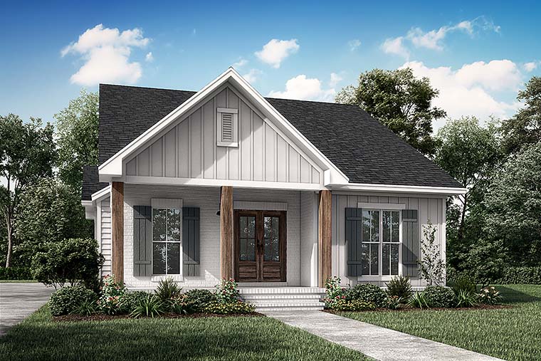 Cottage, Country, Craftsman Plan with 1450 Sq. Ft., 3 Bedrooms, 2 Bathrooms, 2 Car Garage Picture 6