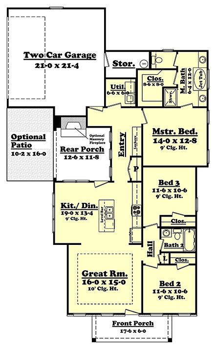 House Plan 56949 First Level Plan