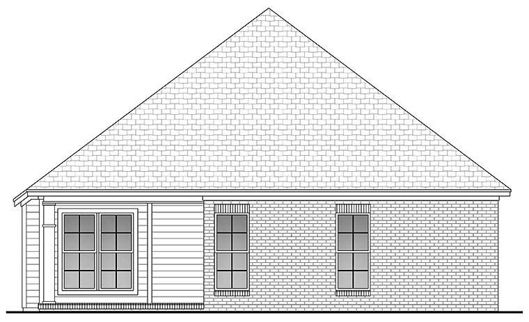 Country Ranch Traditional Rear Elevation of Plan 56954