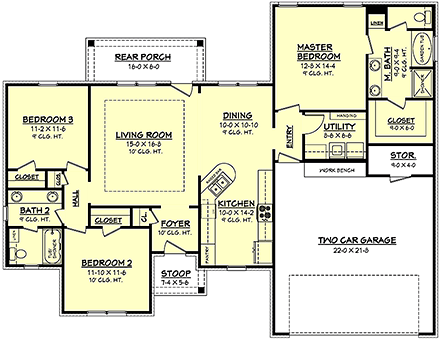 House Plan 56955 First Level Plan