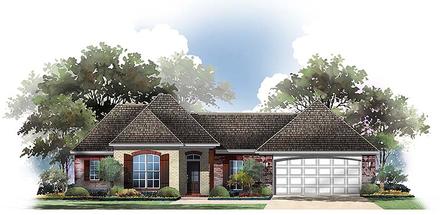 Country European French Country Elevation of Plan 56955